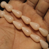 1 String 18X10mm Glass Drop Beads Peach