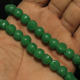 1 String 9mm Glass Half Round Beads Green