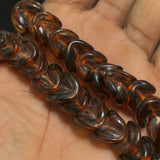 1 string 12mm Twisty Glass Beads Topaz