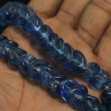 1 string 12mm Twisty Glass Beads Blue