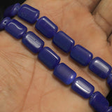 1 String 15X10mm Glass Rectangle Beads Blue
