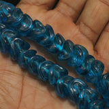 1 string 14mm Twisty Glass Beads Light Blue