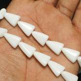 1 String 15X11mm Glass Tikona Beads White
