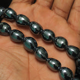 1 String 15X12mm Glass Metallic Oval Beads