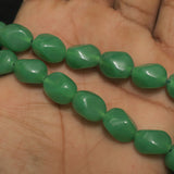 1 String 16X12mm Glass Tumble Beads Green