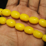 1 String 16X12mm Glass Oval Beads Yellow
