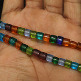 1 String 8X8mm Glass Tyre Beads Multicolor