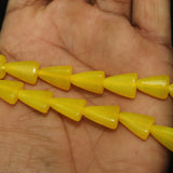 1 String 15X11mm  Glass Tikona Beads Yellow
