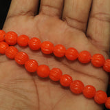 1 String 10mm Glass Kharbooja Beads Orange