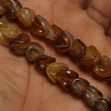 10mm Glass Beads Twisty Brown
