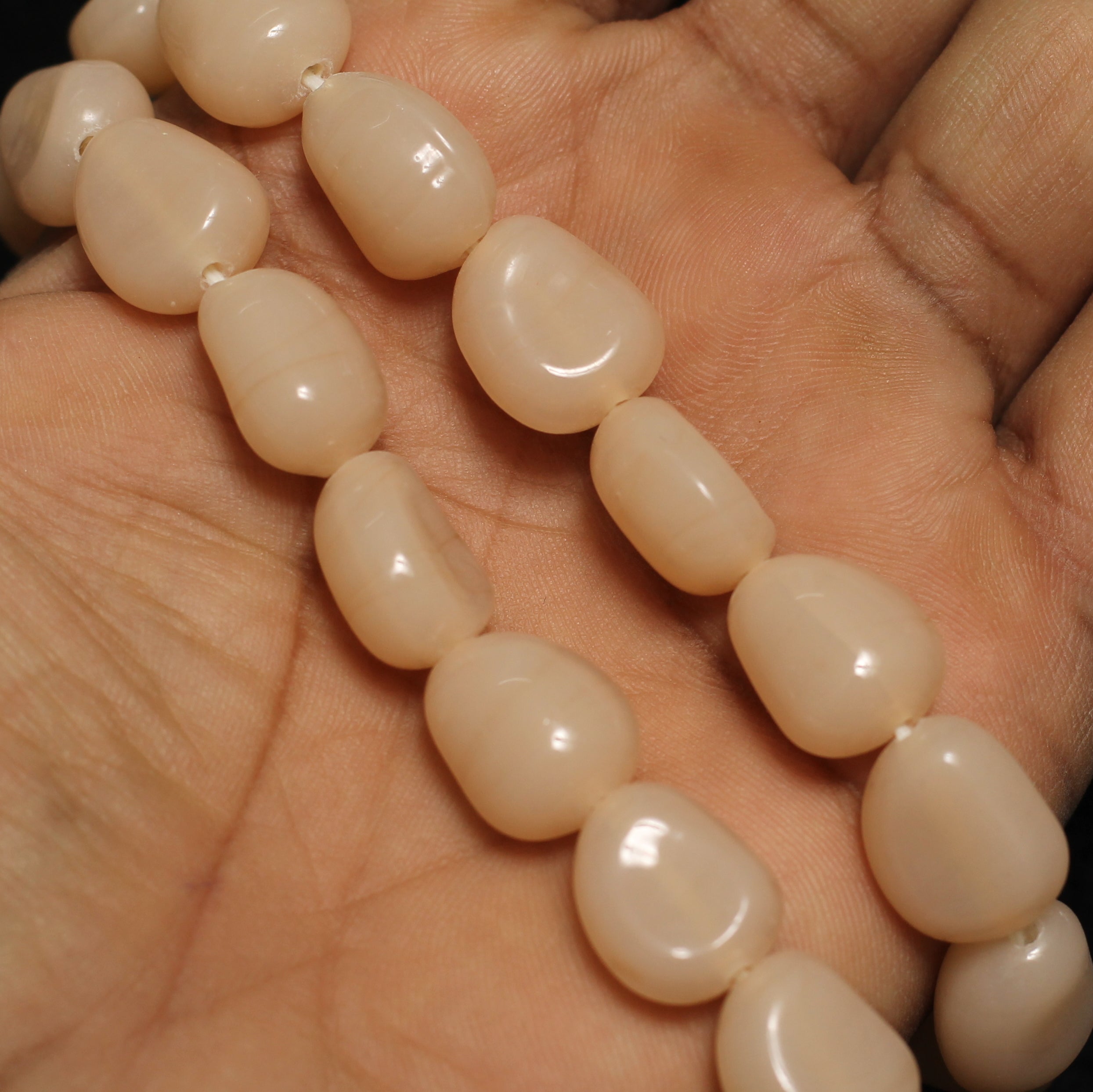 1 String 16X12mm Glass Tumble Beads Peach