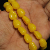 1 String 16X12mm Glass Tumble Beads Yellow