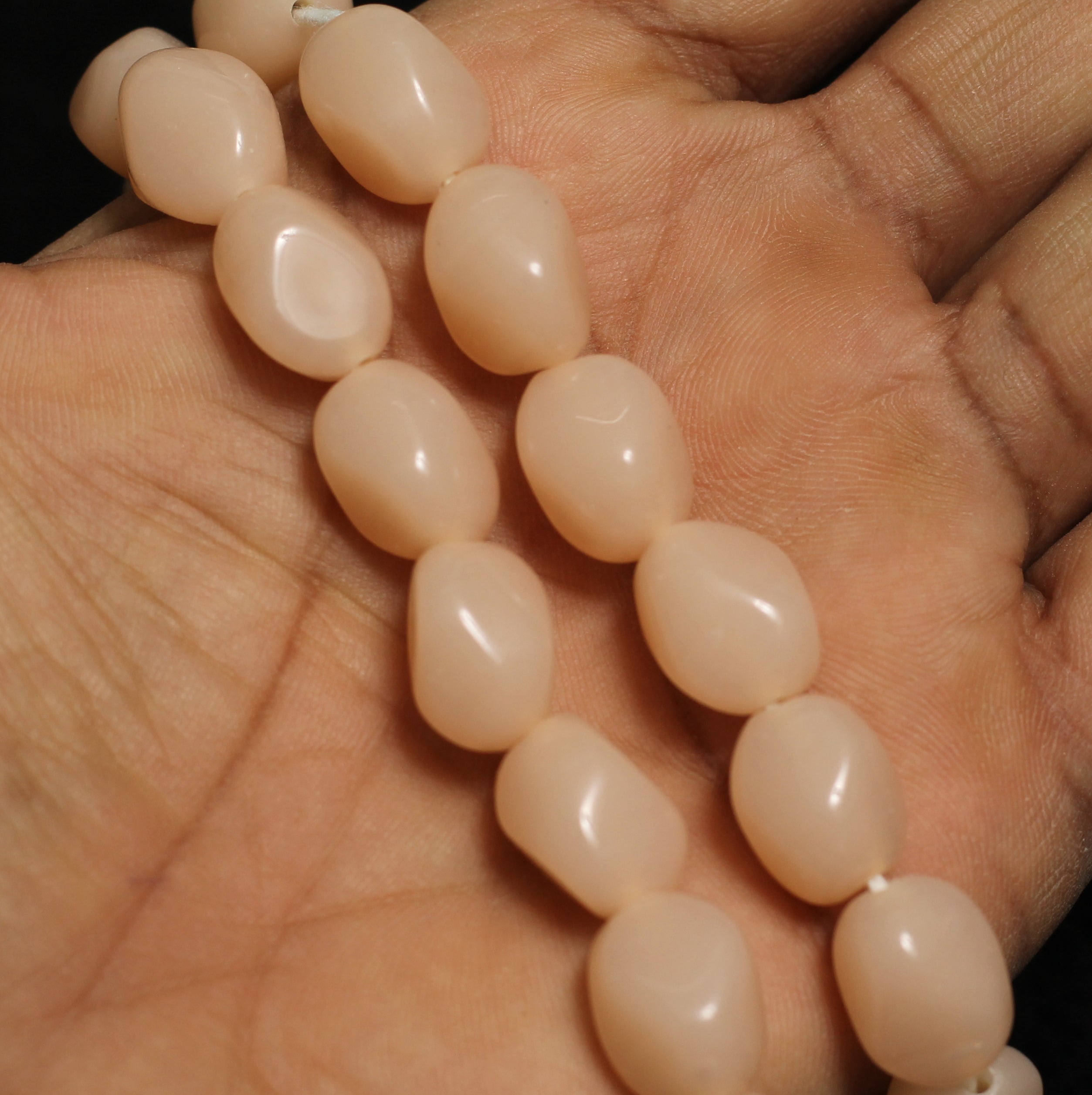 1 String 16X12mm Glass Tumble Beads Peach