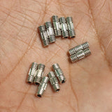 100 Pcs German Silver Tube Beads Silver 7x2mm