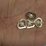 Heart Earrings Components Pearl Charms Size 15x15mm