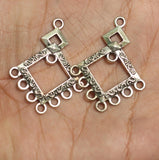 4 Pcs  Silver Earring Components 40mm