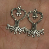 4 Pcs  Silver Earring Components 40x28mm
