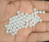 200 Pcs Acrylic Pearl Beads White 5.5mm