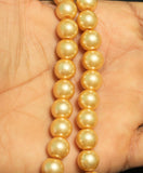 10mm Glass Pearl Round Beads Ivory