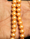 10mm Glass Pearl Round Beads Peach