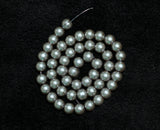 8mm Glass Pearl Round Beads Grey