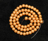 6mm Glass Pearl Round Beads Peach