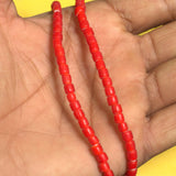 1 String 4x4mm Tyre Glass Beads Red
