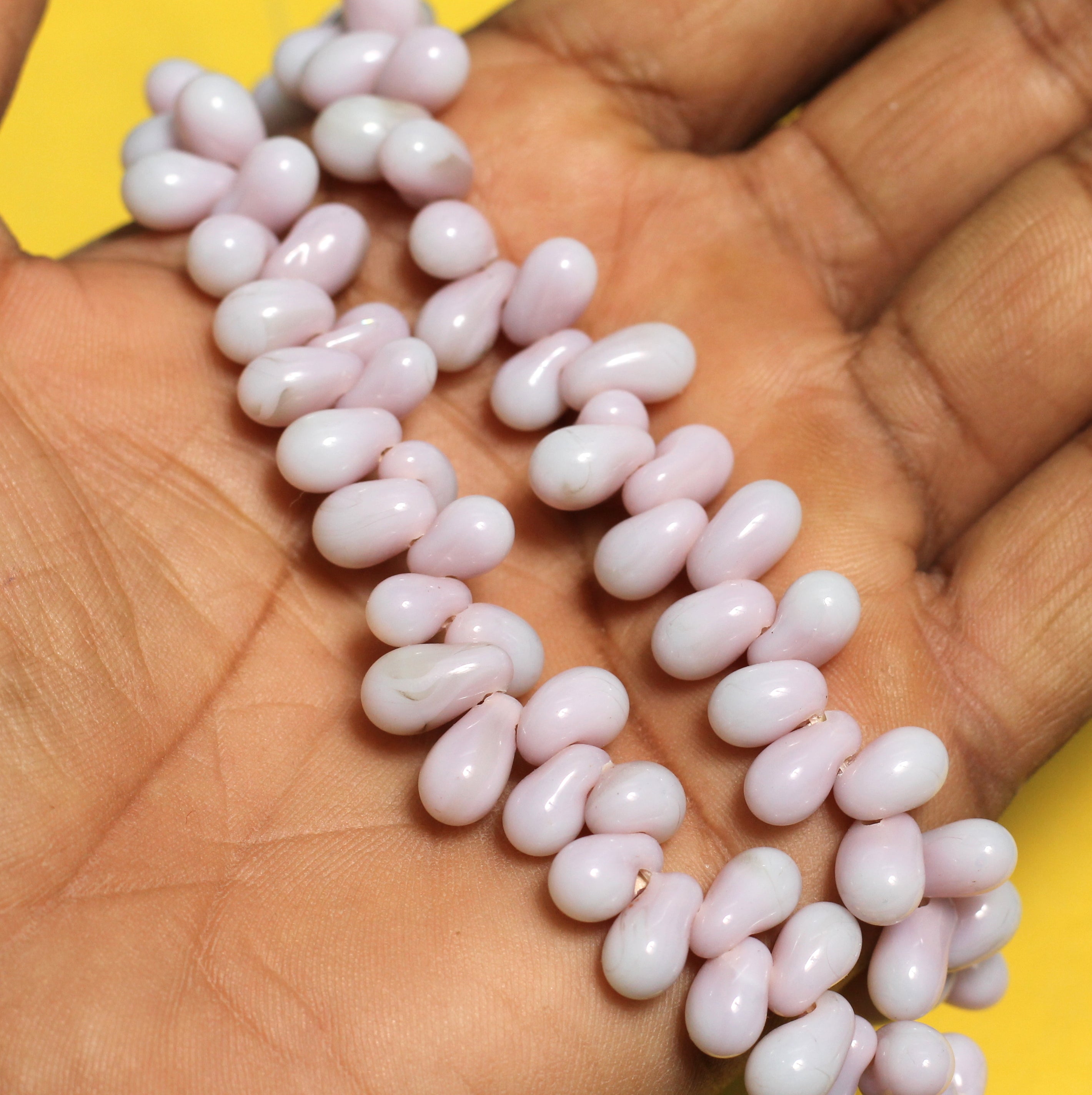 1 string 10x6mm of Glass Drop Beads Purple