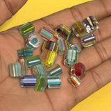 50 Pcs  Assorted Cane Glass Beads MultiColor