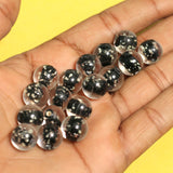 50 Pcs 12mm Radium Round Beads Black