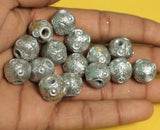 20 Pcs. Lac RONDELLE Beads Silver 14mm