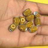 10 Pcs. Lac Oval Beads Yellow 15x12mm