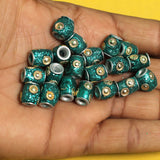 20 Pcs. Lac Round Tube Beads Teal 10mm