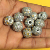 10 Pcs. Lac RONDELLE Beads Silver 12x15mm