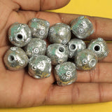 20 Pcs. Lac Rondelle Beads Silver 16mm