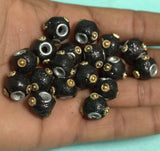 20 Pcs. Lac RONDELLE Beads Black