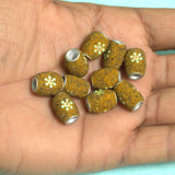 10 Pcs. Lac Oval Beads Yellow 13x9mm