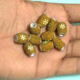 10 Pcs. Lac Oval Beads Yellow 13x9mm