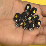 10 Pcs. Lac Tube Beads Black 15x10mm