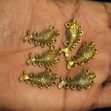 10 Pcs, 2.5cm German Silver Fish Charms Golden