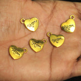 Tibetan Alloy Family Heart Antique Golden Charms 13x15x3mm