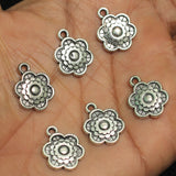 15mm German Silver Flower Charms