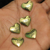 17x14mm German Silver Heart Charms Golden