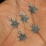 16mm German Silver Flower Charms