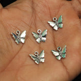 11mm German Silver Butterfly Charms
