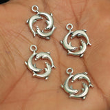 20mm German Silver Dolphin Charms