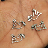 15mm German Silver Birds Charms