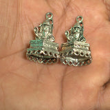 2 Pairs, 31x16mm German Silver Lord Shiva Jhumkis Components