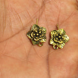 2 Pairs German Silver Earring Components Golden 17x15 mm