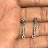 2 Pairs German Silver Earring Components 24x4 mm